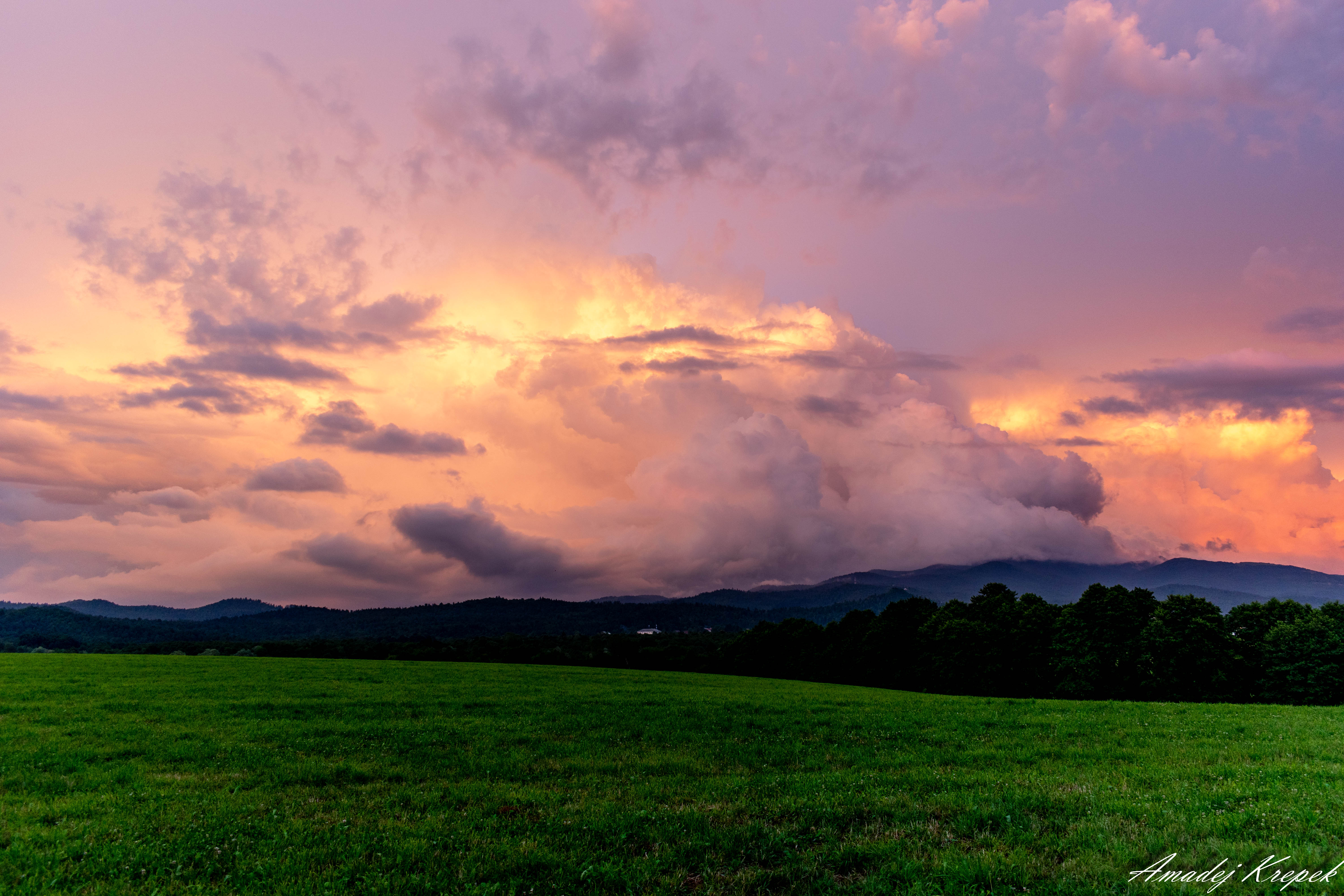 Cloud build-up over local landscape
